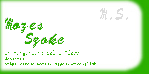 mozes szoke business card