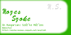 mozes szoke business card